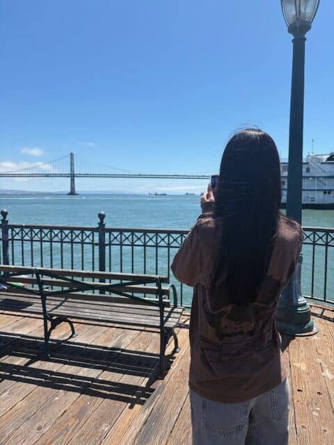 View of the Oakland Bay Bridge near the Ferry Building